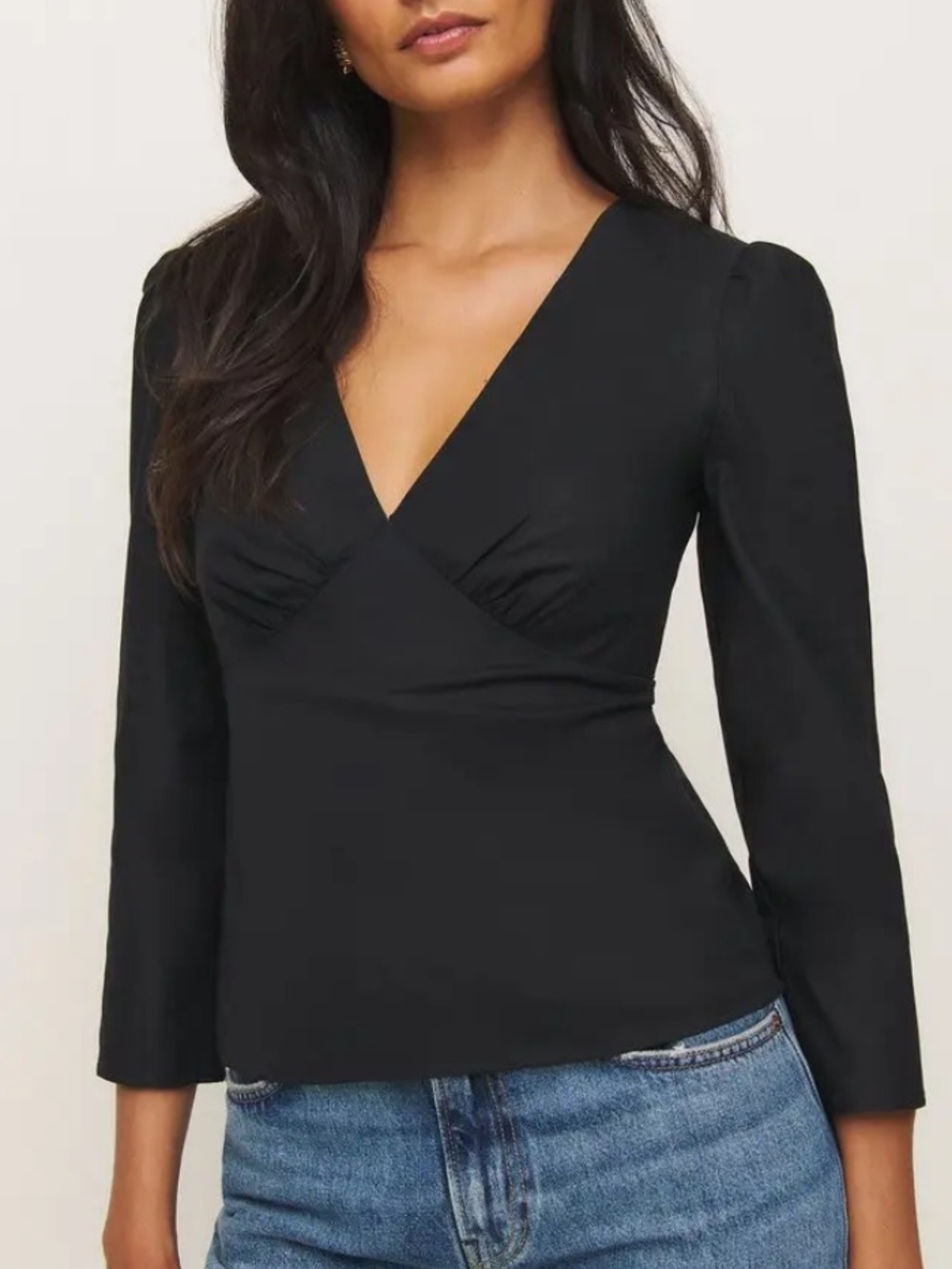 Reformation Marisa Long Sleeve Tie Back Top, NEW